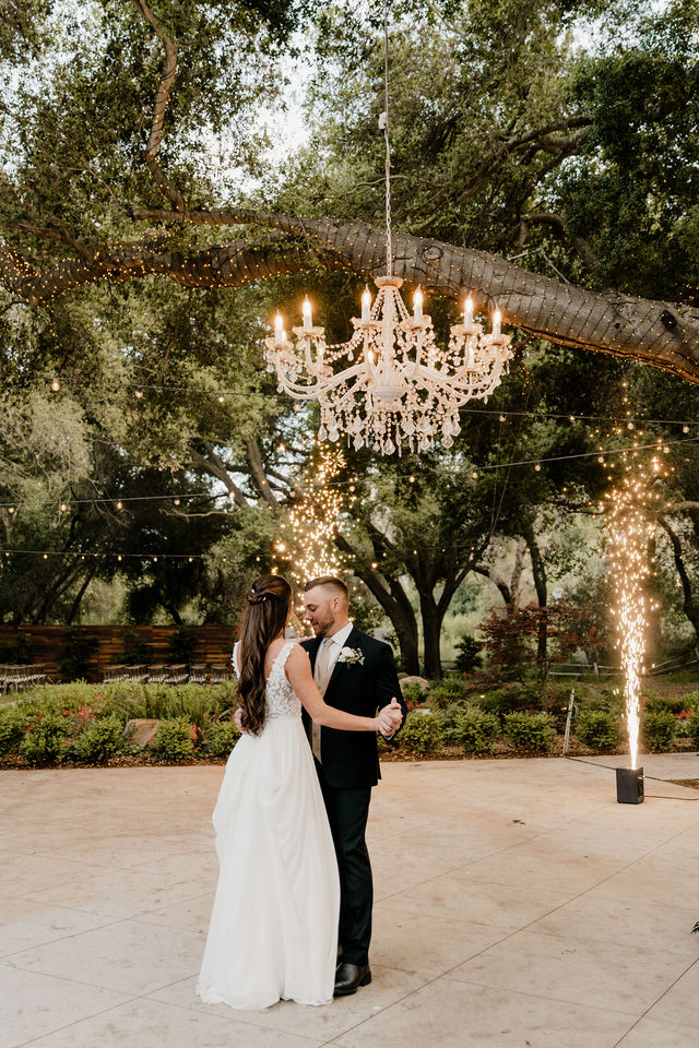 wedding couple dancing to their first dance on their wedding day